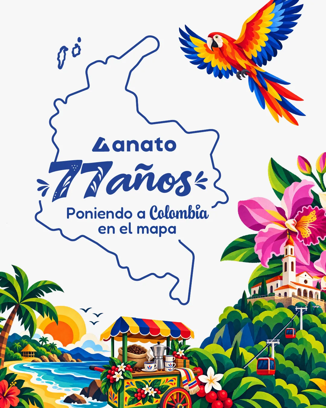 Ilustración conmemorativa de Colombia